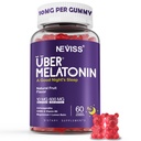Melatonin Gummies 10 מ"ג 20 מ"ג למבוגרים, מלטונין 10 מ"ג למגמי עם Ashwagandha, Magnesium Glycinate, GABA, L-theanine, ולריאן שורש ולימון Balm, תוספת תמיכה שקטה, Grape Flavor, 60 Ctssss