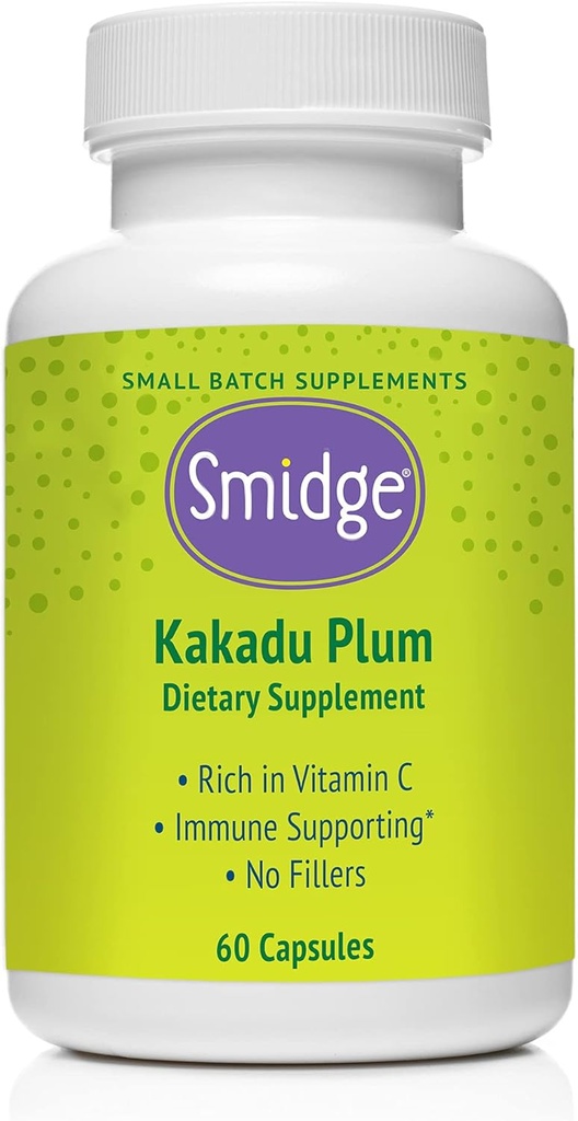 Smidge® Kakadu Plum כמוסות, 60 ct. Pure, non-GMO ויטמין C מ אוסטרלים Kakadu Plum. No Fillers, No Ascorbic Acid