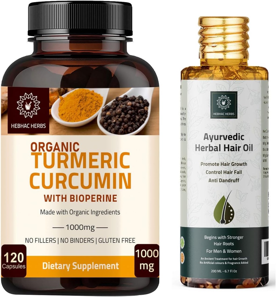 קפסולות כורכום ו-Ayurvedic Herbal Hair Oil