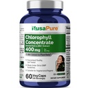 NusaPure Chlorophyll 200:1 לחלץ, 400 מ"ג שווה ערך ל 80,000 מ"ג 60 Veggie Caps (Equivalent 80000 מ"ג עבור משרת, non-GMO, טבעוני) סויום Copper Chlorophyllinin