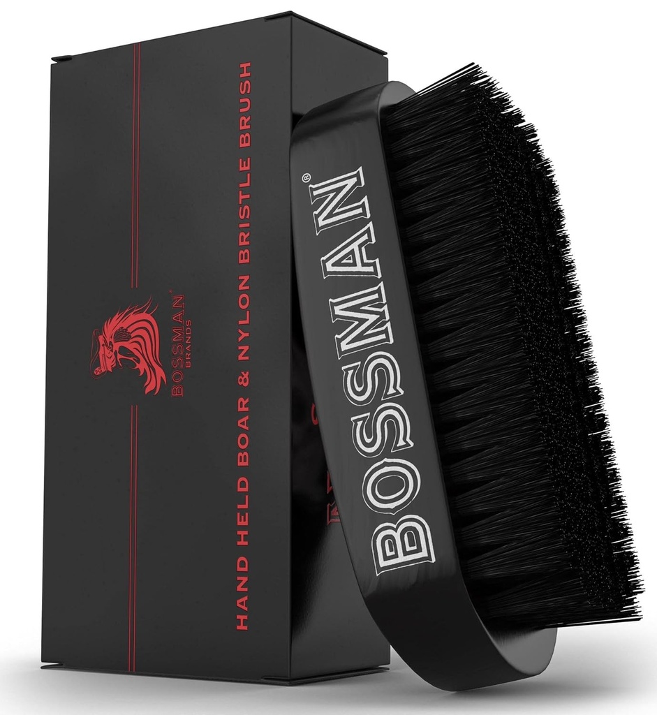בוסמן דובד Brush for Men - Hand Held Boar & ניילון Bristle Brush - Detangling Brush for Beard and Hair Care