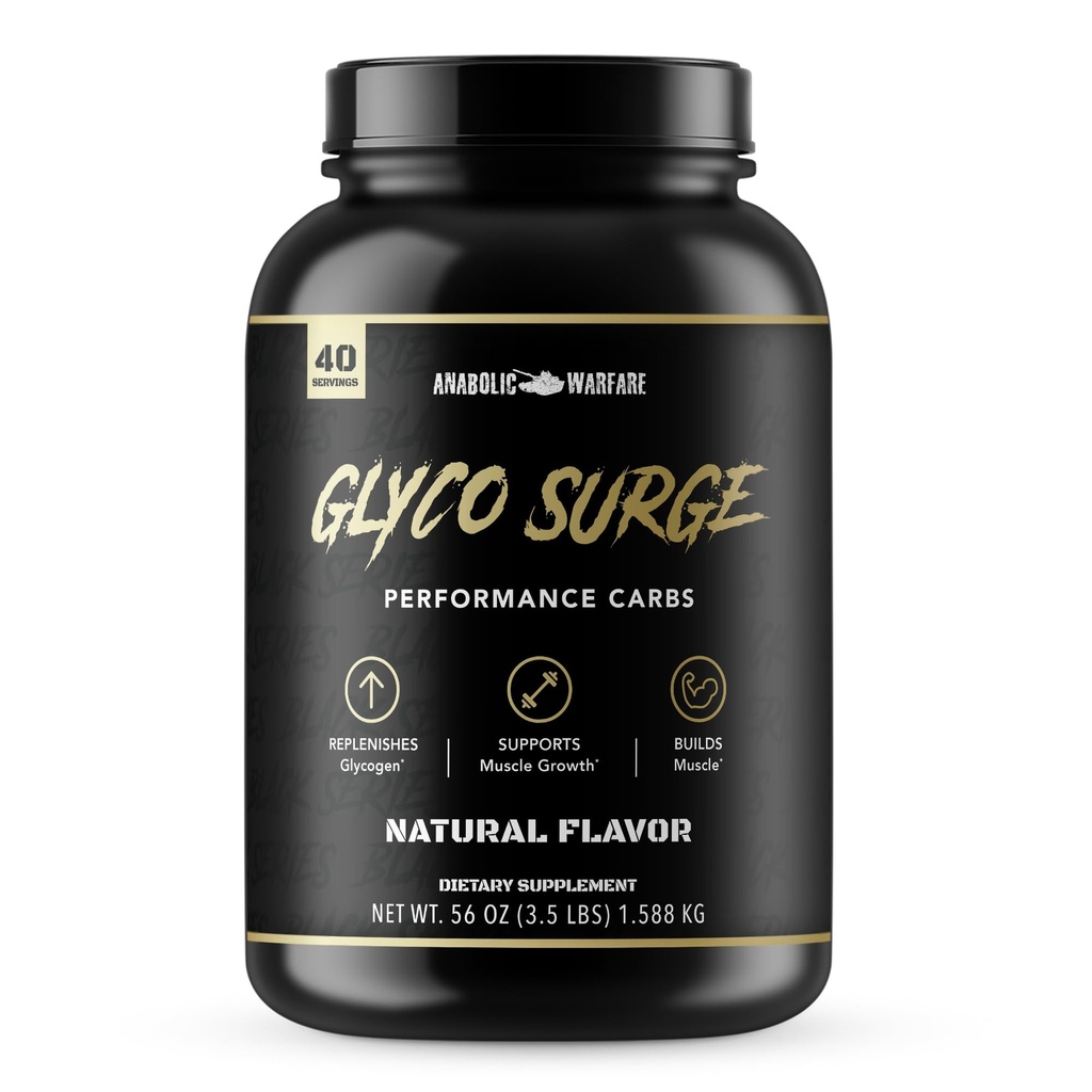 Anabolic Warfare Glyco Surge Glycogen תוסף Carbs כדי לעזור Lean שריר צמיחה, Post Workout Recovery and Endurance * (Natural - 40 משרתים)
