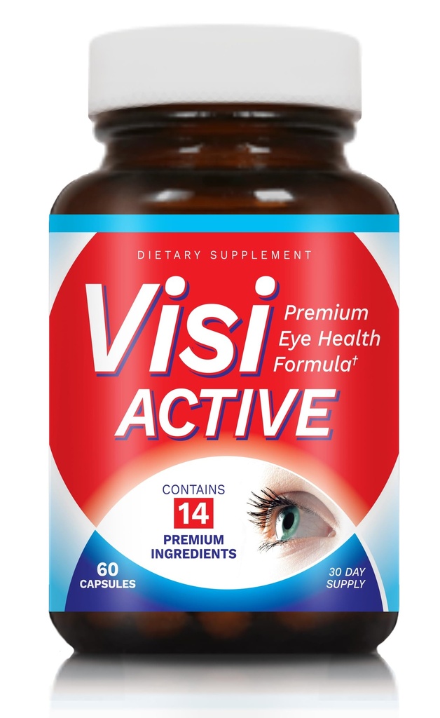 תוסף תמיכה בראייה - Eye Health Formula with L-Tartrate, Resveratrol, Blueberry Extract, ויטמין A, C, D & 11 Ingredients for Vision Support - 60 קפסולות/Bottle - 1 Pack
