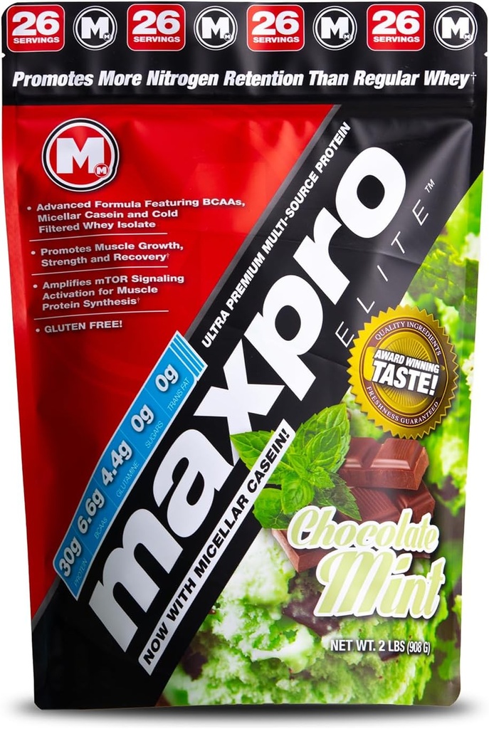 Maxpro Elite | 30g חלבון | 6.6g BCAAs | Micellar Casein Cold Filtered Whey Isolate חלבון ריכוז