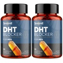 DHT Blocker עבור גברים עם Saw Palmetto & Biotin, צמיחת שיער פורמולה בקפסולות נוזליות-Filled, תוספי נשירת שיער, ויטמין שיער רגרופית, תבלינים צמחי - 90 קפסולות (2 בקבוק)