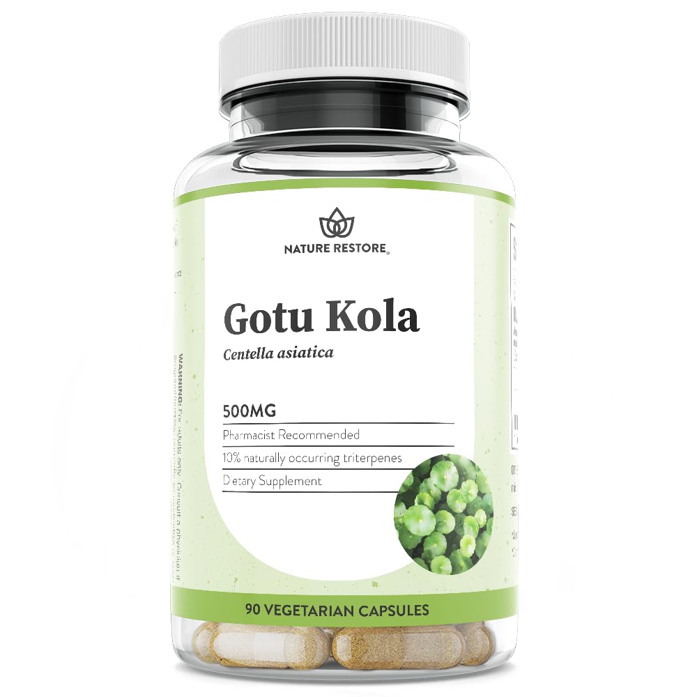 Nature Recovery Gotu Kola Extracted to 10 Percent Triterpenes, Manufactured בארה"ב, 90 קפסולות, Non GMO, Gluten Free, טבעוני