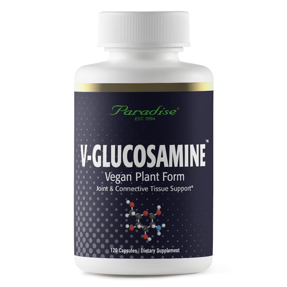 Paradise Herbs V-Glucosamine תוסף, Tissue & Joint Health, Super Potent, Ultra Pure, טבעוני, non GMO, Gluten Free, 120 קפסולות צמחוניות