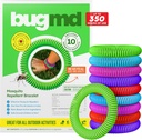 באגMD 10 Pack Mosquito Bracelets, DEET-Free Bands for Adults & Kids, Natural & Waterified Citronella Wristbands for Camping, Hiking, Beach, Travel & חיצונית Essentials