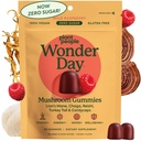 Plant People WonderDay Mushroom Gummies - Lion's Mane, Cordyceps, Chaga Mushroom תוסף לתמיכה במערכת החיסון De-Stress Boost Mood & Energy במבוגרים טבעיים, טבעוני, non-GMO (60 Count)