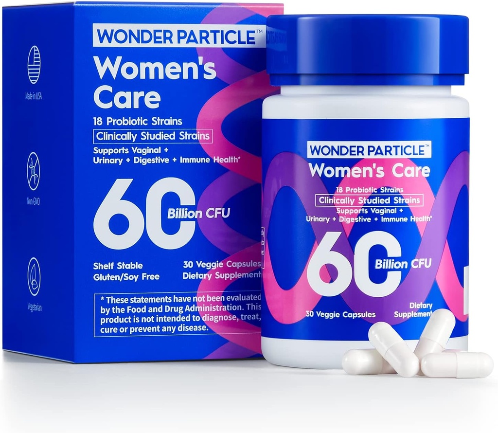 Probiotics for Women with Prebiotics and Cranberry, 60 מיליארד CFU, 18 סטרינס, Women's Daily Probiotic, for Digestive Vaginal & UTI Health, Non-GMO, No Soy &Gluten, 30ct