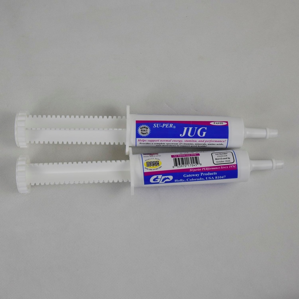 SU-PER Jug Paste for Performance Horses - תומך באנרגיה נורמלית, סטמינה וביצועים - ויטמינים סוסים מינרלים, Amino Acids, אלקטרוליטים - 80 CC, (2 Pack)