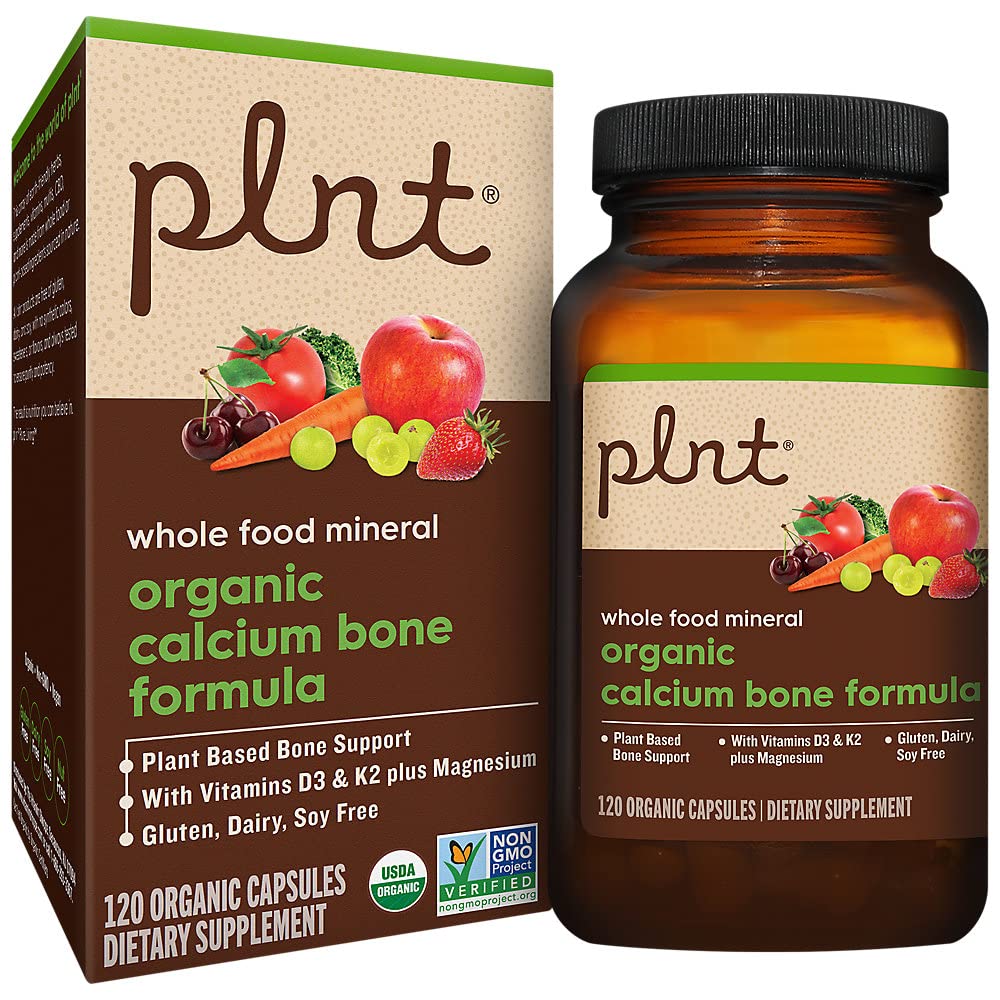 אורגני Calcium העצם פורמולה A" תמיכה העצם מבוססת צמחים עם ויטמין D3, K2, ומגנזיום (120 קפסולות אורגניות)