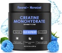 Creatine Monohydrate - 5g Creatine Monohydrate אבקת - Advanced Creatine עבור נשים וגברים - Bulk תוספי Creatine - פירות טעימים Punch Flavor - 10oz (40 משרתים, Blue Raspberry)