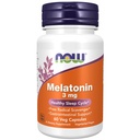 Now Foods Supplements, Melatonin 3 מ"ג, Free Radical Scavenger *, Healthy Sleep Cycle*, 60 קפסולות Veg