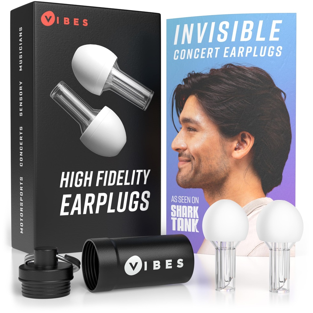 ה- VIBES High Fidelity Concert Ears - Reusable Noise Reducing אוזניות לקונצרטים, מוזיקאים, Raves ו- Live Events - הגנת שמיעה נוחה לסביבת לוד