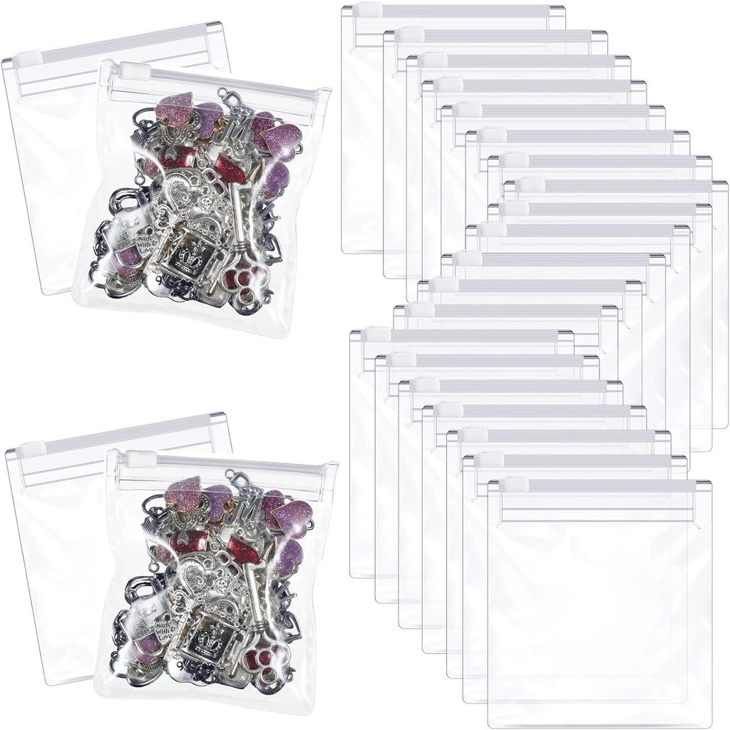 Pill Pouch Bags Zippered Pill Pouch Reusable Pill Baggies Clear ניילון Pill Bags Self Sealing Travel Medicine Productionser Storage with Slide Lock for Cod Liver Oil, Pills and Small items (36 Pieces)