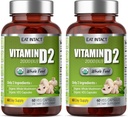 ויטמין מזון אורגני שלם D2 (2 Pack), 2000 IU (50 mcg), שני מרכיבים (אורגניים Whole Mushroom אורגני קפסולת), non-GMO, 120 ימים אספקה