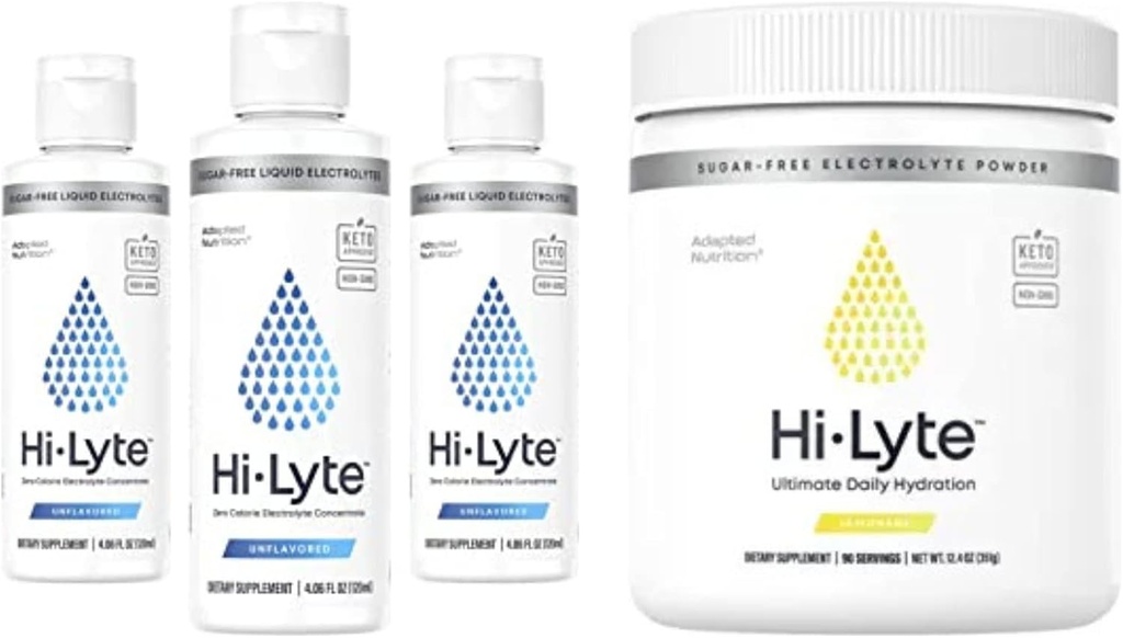 Hi-Lyte Electrolyte אבקת, Daily hydrotion תוספת משקאות לערבב, 90 משרתים | אור מרעננים פלבדור (Lemonade)