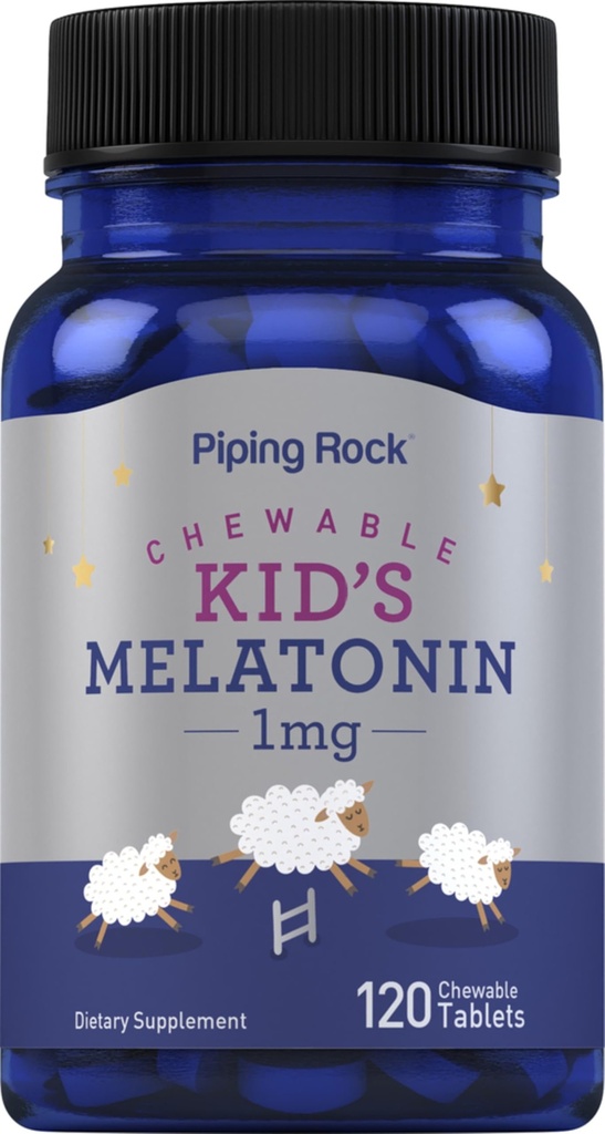 Piping Rock Kids Melatonin 1 מ"ג | 120 טבליות Chewable