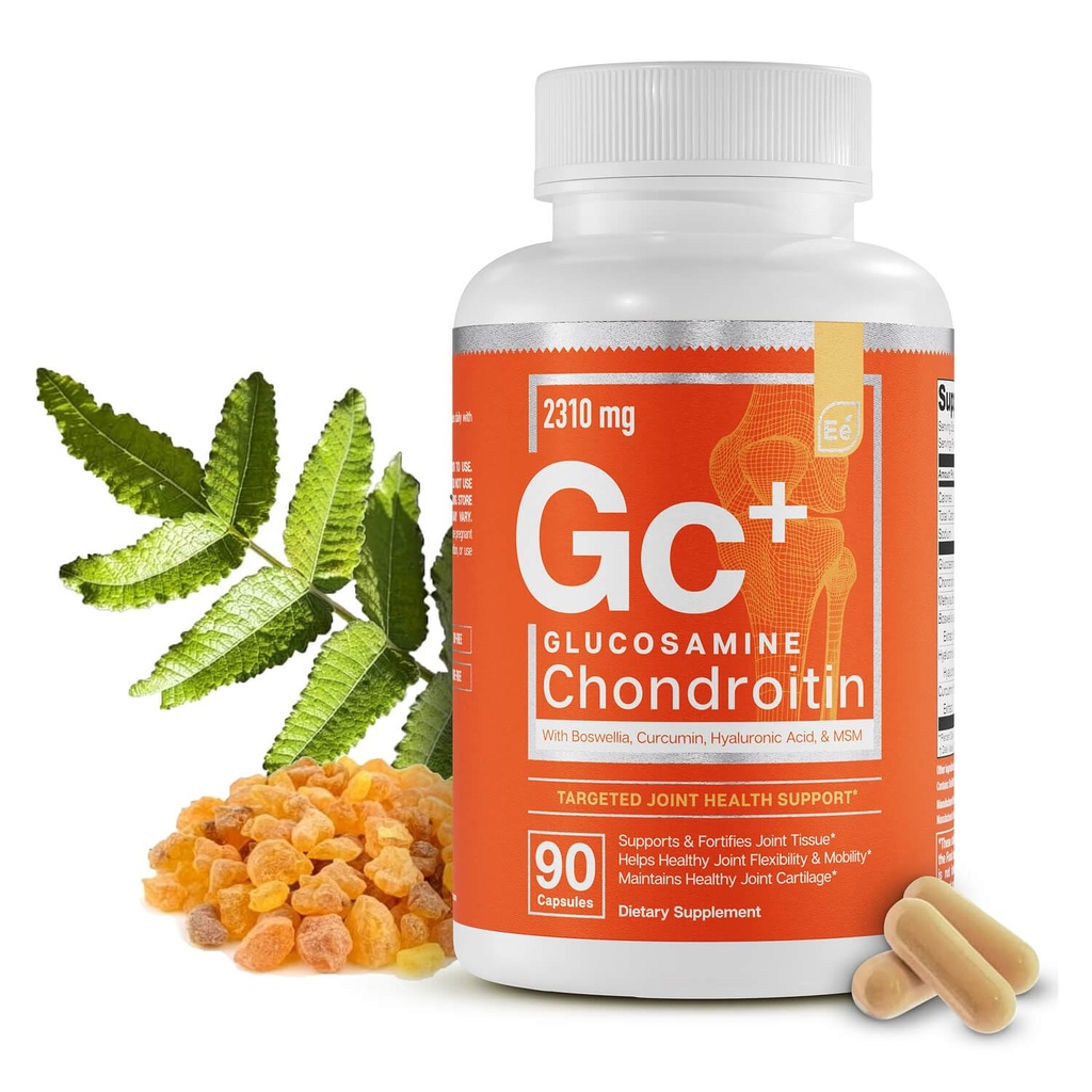 מרכיבים חיוניים Glucosamine Chondroitin MSM Boswellia Serrata Hyaluronic Acid תוספת תמיכה משותפת Antioxidant תוספת עבור גמישות - 90 קפסולות