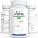 Liposomal hydrolyzed Collagen Peptides 1700 מ"ג ו Biotin 10000mcg תוספי עבור נשים, גברים, גבוה Absorption,Vitamin E,C ו- Zinc קפסולות עבור העור, Hair growth, Joint וציפורים, 60gels, Softgels.
