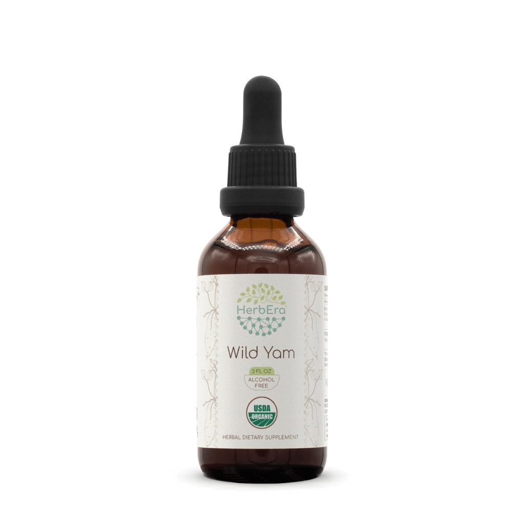 HerbEra Wildham B60 אלכוהול חינם Herbal לחלץ USDA אורגני Tincture, excentrated Liquid Drops Natural Wild Sea (Dioscorea Villosa) Dried Root 2 fl oz