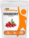 אבקת BulkSupplements.com Cranberry - תוספי Cranberry עבור נשים וגברים, Air Dried Cranberries - Un Sweetened & Gluten Free, 5g לשרת, 1kg (2.2 lbs) (Pack of 1)