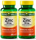עמק האביב - Zinc 50 מ"ג, 200 Ct 2 Pack Zinc תוספת עמק האביב הוא מתאים עבור כל יום Intake.