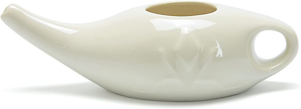 Ceramic Neti Pot for Nasal Sinus ניקוי הקלה של Wash Irrigation - מיקרוגל ו Dishwasher Safe - Petite