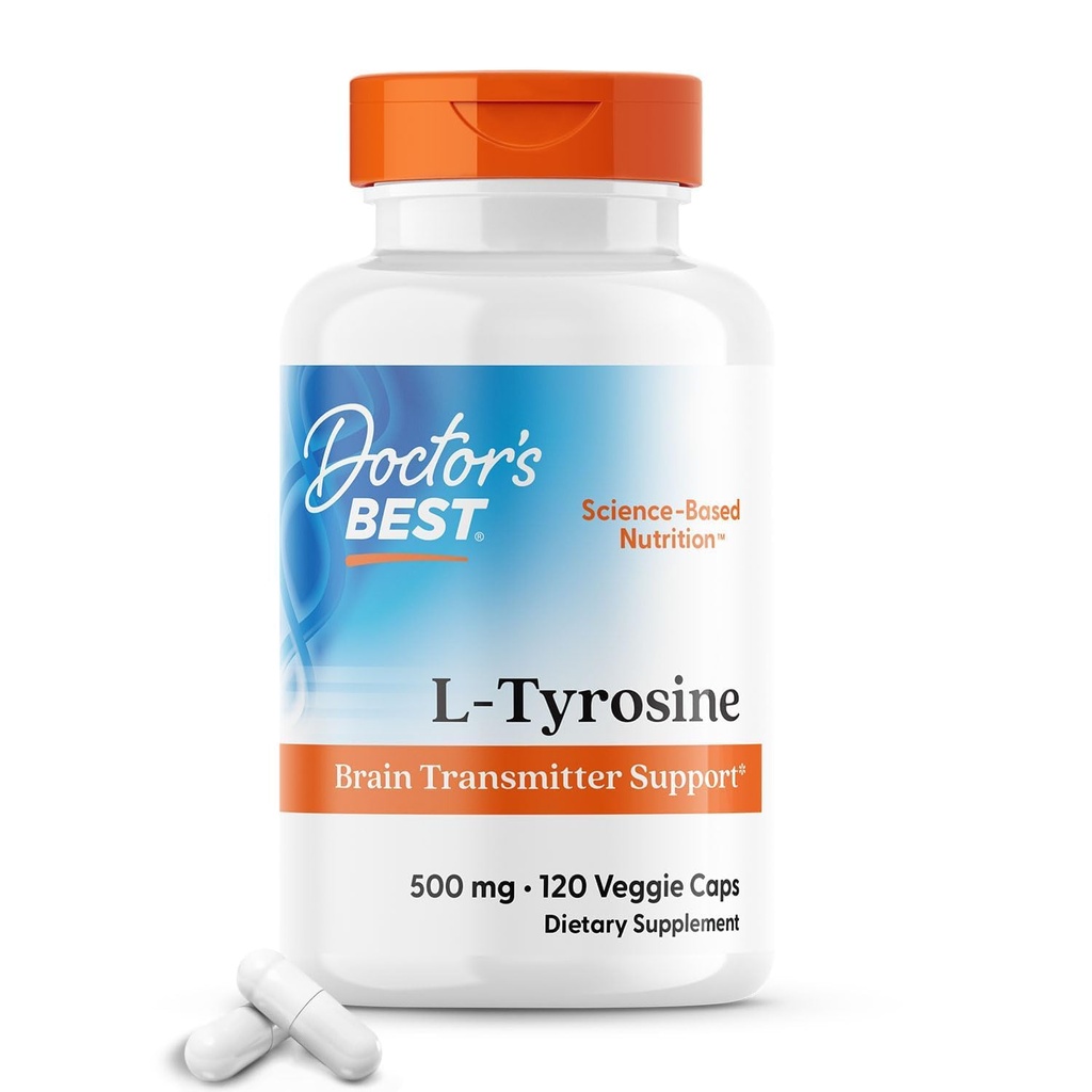 רופאים הטוב ביותר L Tyrosine תוספת לגברים ונשים - L-Tyrosine 500 מ"ג קפסולות, תמיכה המוח למבוגרים, Amino Acid תמיכה 500 מ"ג, Precursor עבור ייצור Thyroxine על ידי Thyroid - 120 Veg Caps