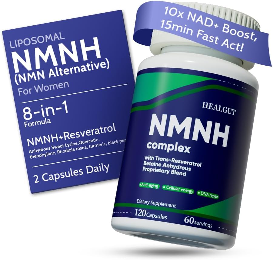 תוסף Liposomal NMNH לאנרגיה של נשים: NMN Alternative + Trans-Resveratrol + TMG | Boosts NAD+ Levels, Regeneration & Radiant Skin - 60-Day Anti-Aging Formula