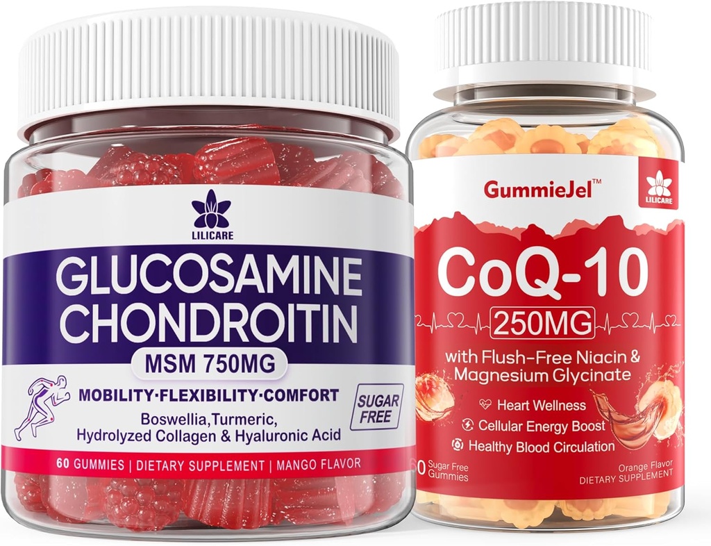 סוכר חינם Glucosamine Chondroitin MSM 120 Counts + CoQ10 250 מ"ג מלא חניכיים 60 ספירות