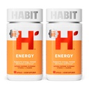 טיפוח אנרגיה תוספת 2 Pack (120 קפסולות) - New Look, Supports Energy, Mental Alertness and Focus, Natural Caffeine, ויטמינים B & C, ייצור תה ירוק, טבעוני, Non-GMO