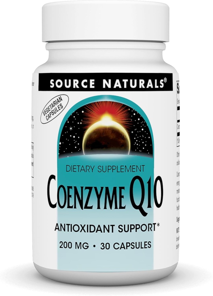 מקורות טבעיים Coenzyme Q10, תמיכה אנטי-חמצן * עבור ייצור אנרגיה, תמיכה בתפקוד הלב, הגנה מפני חמצון בריאים, 200 מ"ג - 30 קפסולות צמחוניות