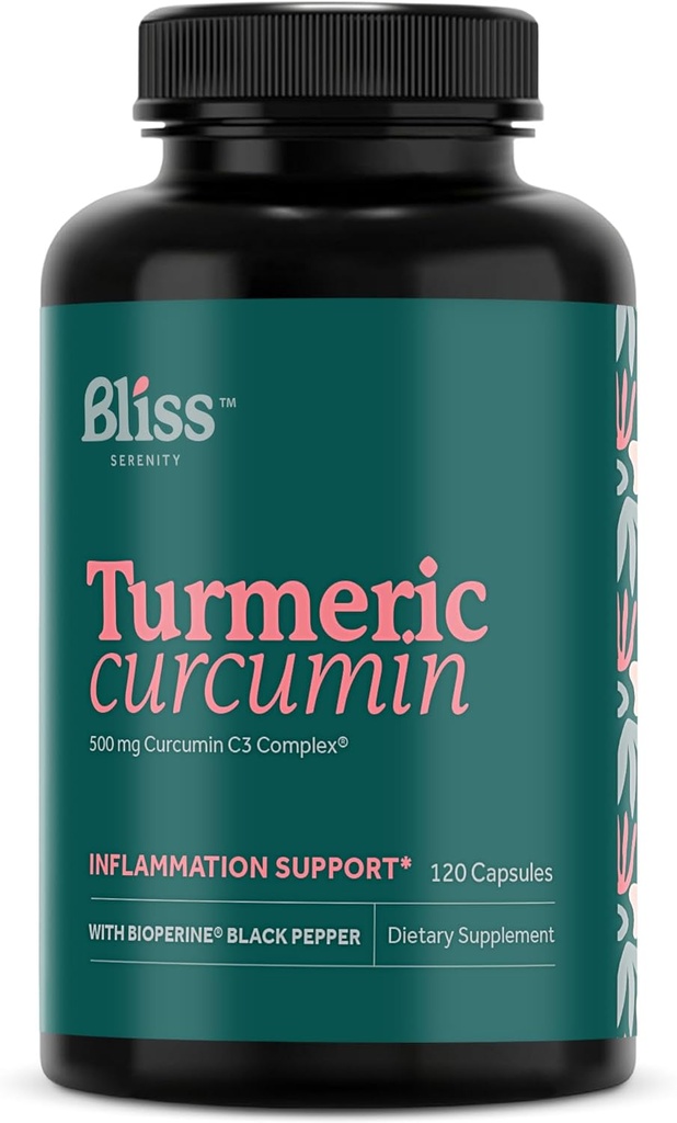 כורכום Turmeric Curcumin C3 Complex 500 מ"ג, משופר עם Black Pepper עבור Better Absorption; מוסמך כשר, non-GMO ו Gluten Free - סטנדרטי 95% Curcuminoids - 120 VegCaps