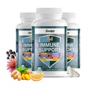 GreeNatr Immune תומך תוסף ויטמין C, D3, Zinc 50 מ"ג, Quercetin, Echinacea Purpurea, Sambucus Elderberry וג'ינג'ר עבור הגנה מלאה Immune - 60 קפסולות (3 בקבוקים)
