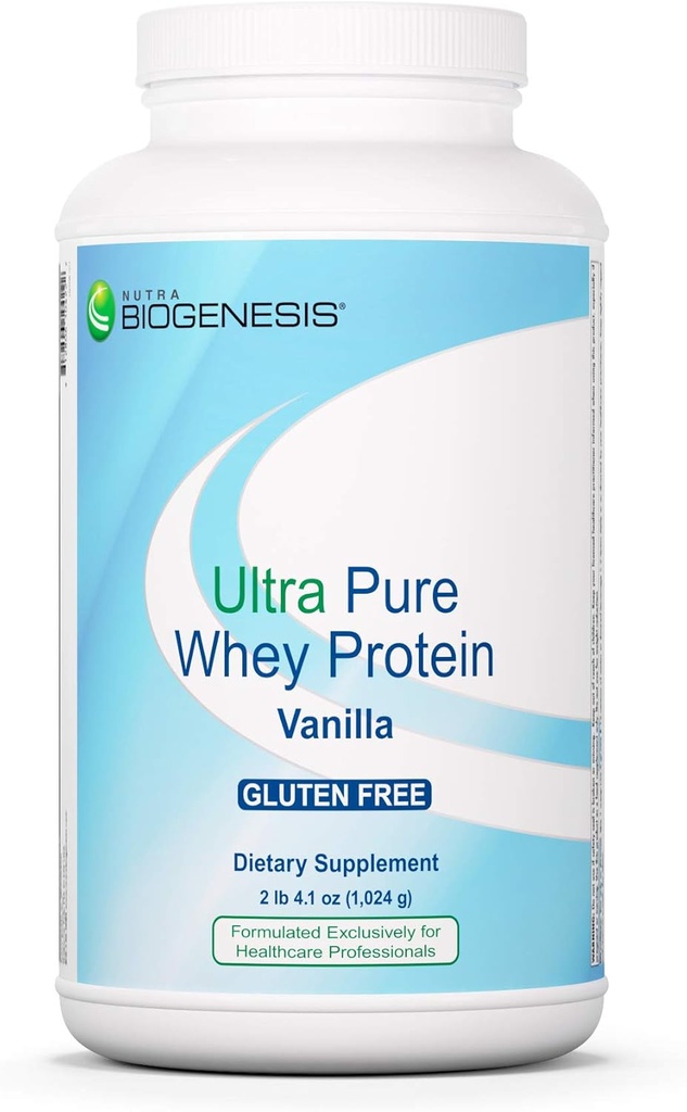 Nutra Biogenesis Ultra Pure Whey חלבון - אבקת חלבון וניל נקייה לנשים וגברים, סוכר נמוך, פחמימות נמוכה, Pure Whey Shake & Smoothie Mix - 2.3 lbs