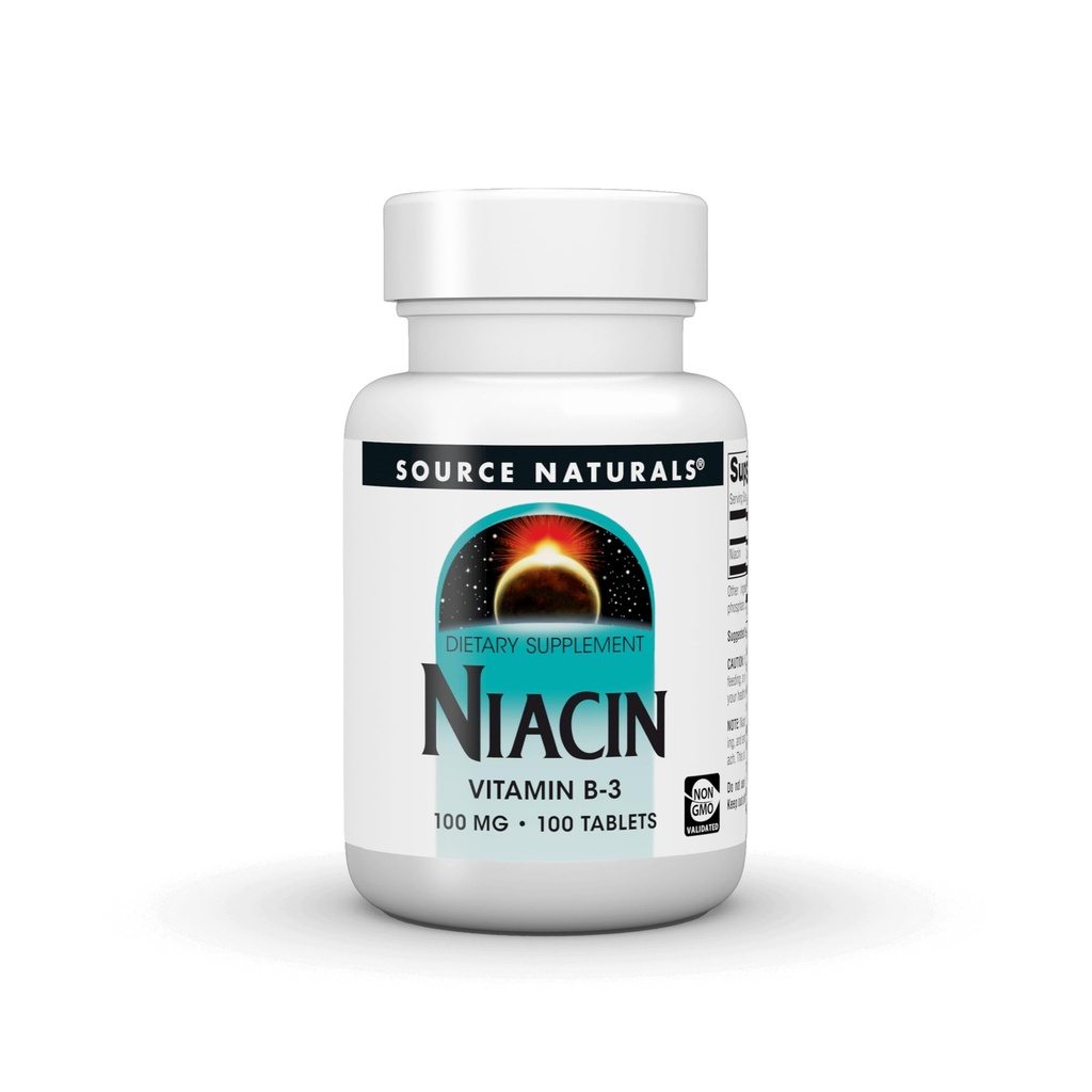 מקור Naturals Niacin 100 מ"ג ויטמין B-3, Non-GMO - 100 טבליות