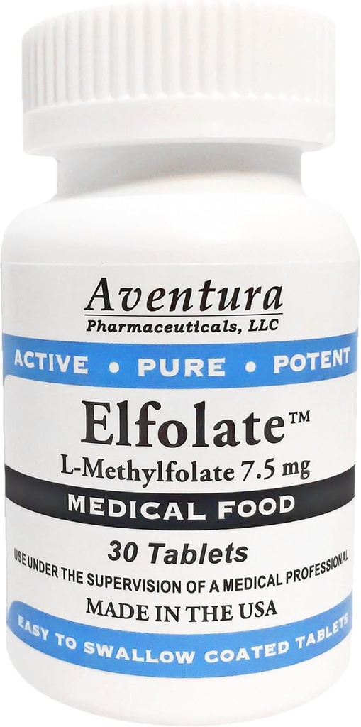 ELFOLATE® 7.5 מ"ג L-Methylfolate Methyl Folate Methylfolate מזון רפואי תוסף כוח מקצועי פעיל טהור 30 טבליות