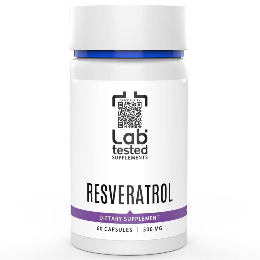 Trans-Resveratrol - 60 500 מ"ג קפסולות - המפלגה השלישית COA סיפקה עם כל לוט # - Pure Resveratrol - No Fillers