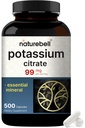 תוסף Potassium Citrate 99 מ"ג, 500 קפסולות | Easi Absorbed Chelated Form - Essentialמינרל Electrolyte Balance - תומך שריר, עצמות, בריאות הלב - non-GMO