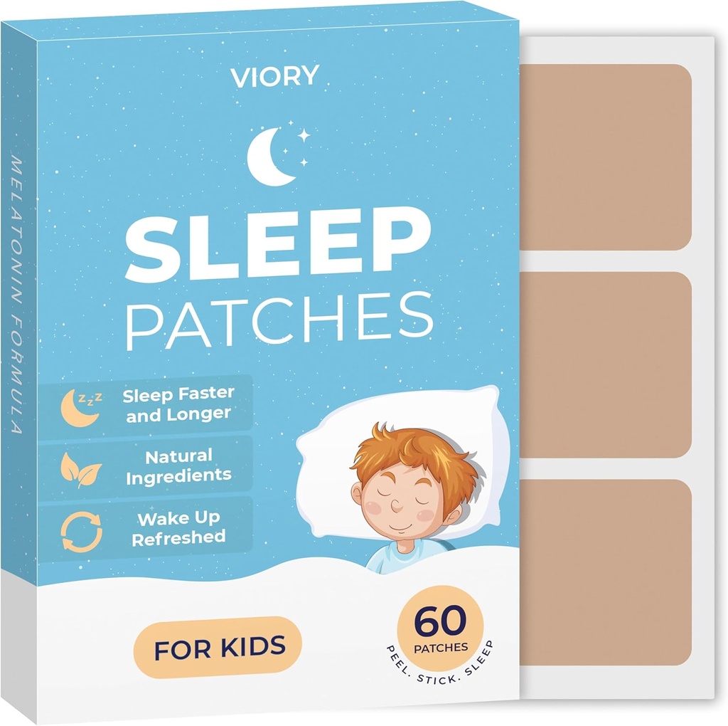 6ORY 60 Sleep Patches for Kids Extra Power - Fast Acting, 100% מרכיבים טבעיים, ידידותיים וקלים לשימוש בפוצי שינה עבור בנים