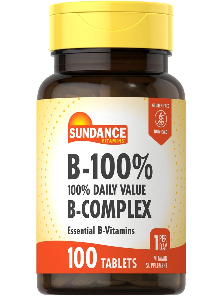 ויטמין B-Complex 100% ערך יומי | 100 טבליות | Vegetarian, non-GMO, Gluten Free Supplement