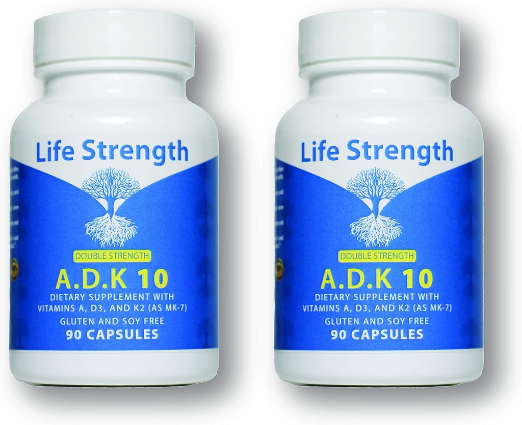 ADK 10 תוסף (180 Count) - Physician פורמולה ויטמינים A1, D3 & K2 (כ MK7) עבור בריאות העצם - תמיכה במערכת החיסון -ten Free, Soy Free, Non-GMO - 90 קפסולות