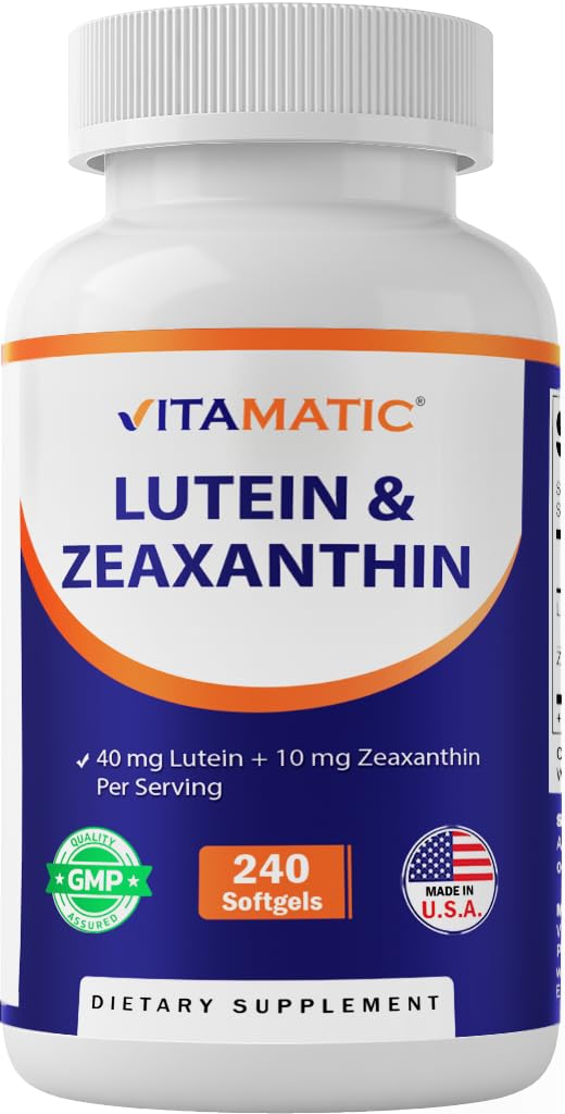 Vitamatic Lutein 40mg עם Zeaxanthin 10 מ"ג, תוסף תמיכה לבריאות העין, 240 Softgels