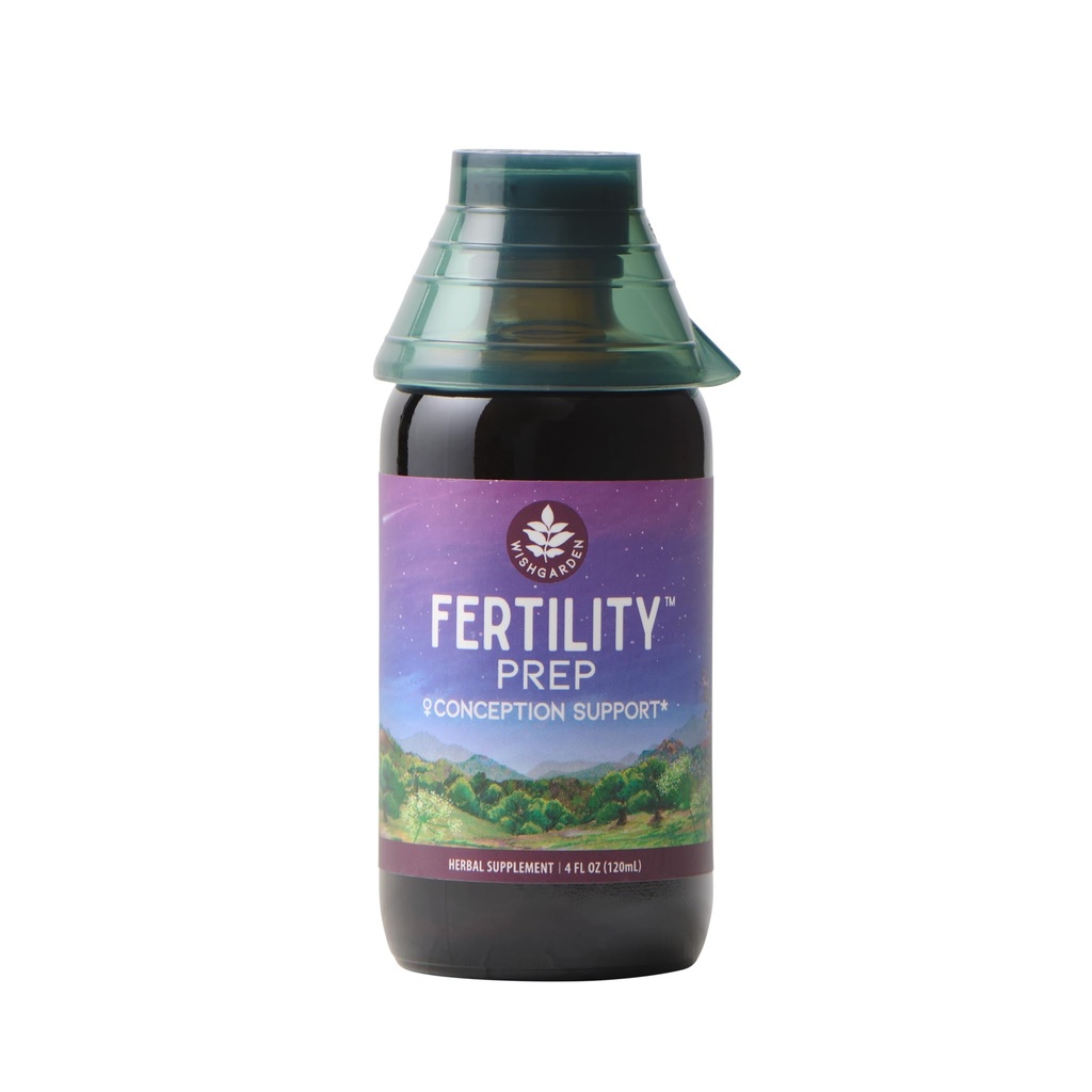 WishGarden Herbs פוריות Prep Conception Support - All-Natural Women's Fertility Herbal Supplement w/Vitex, Red Maca & Raspberry Leaf, תומך הורמון בריא ותפקוד רפלקטיבי, 4oz