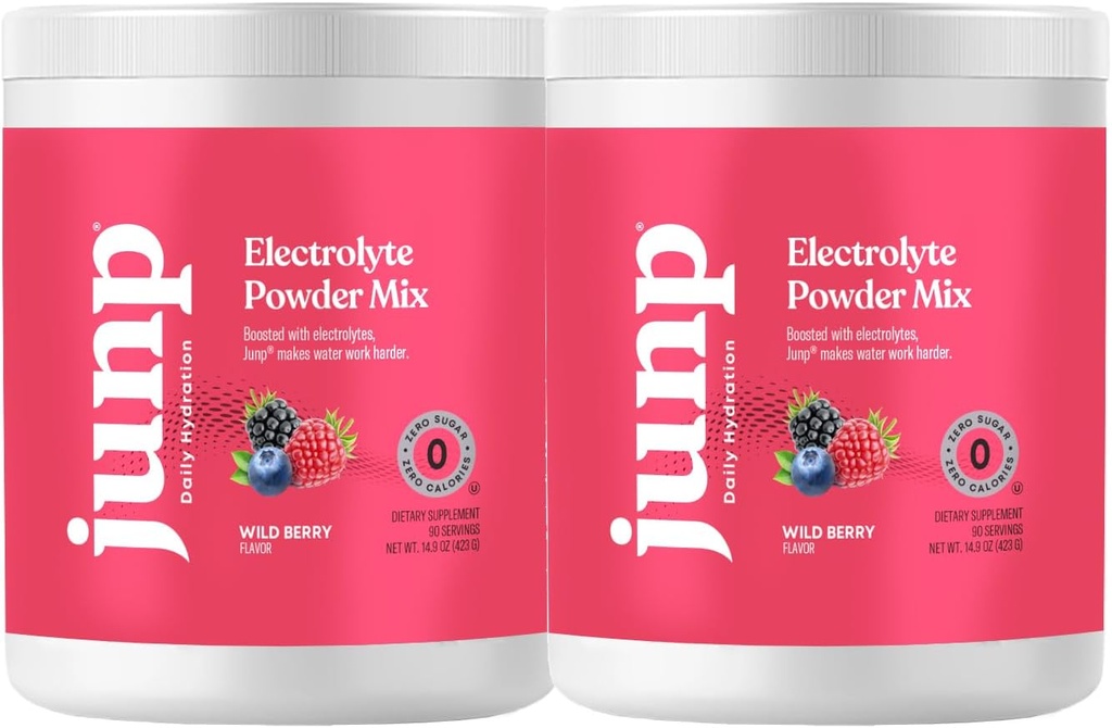 אבקת JUNP Electrolytes No Sugar No Carbs - Wild ברי פירות פלאדור לשתות Mix - אבקת פוטסיום ומלח אלקטרוליטה אפס Calorie סוכר חינם אבקת אלקטרוליטה, Keto Friendly, 180 משרתים