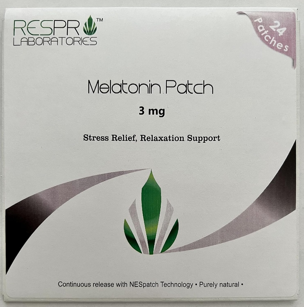 Respro Labs Natural Melatonin Patch, 3 מ"ג (per Patch) שחרור רציף - 24 Patches