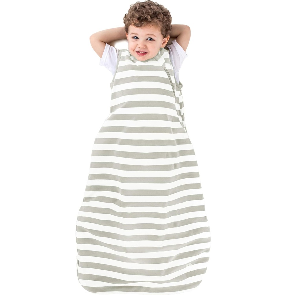 Elino Organic Cotton Baby Sleep Sack - 2Way Zipper Baby Wearable Blanket - טומלר ישן Bag Sack - 18-36 חודשים - Silver
