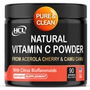ויטמין C מ-Acerola Cherry & Camu Camu Camu אבקת - High Absorption with Citrus Bioflavonoids - Immune System & Collagen Booster - Anti Aging Skin ויטמינים המיוצרים בארה"ב 90 מנות